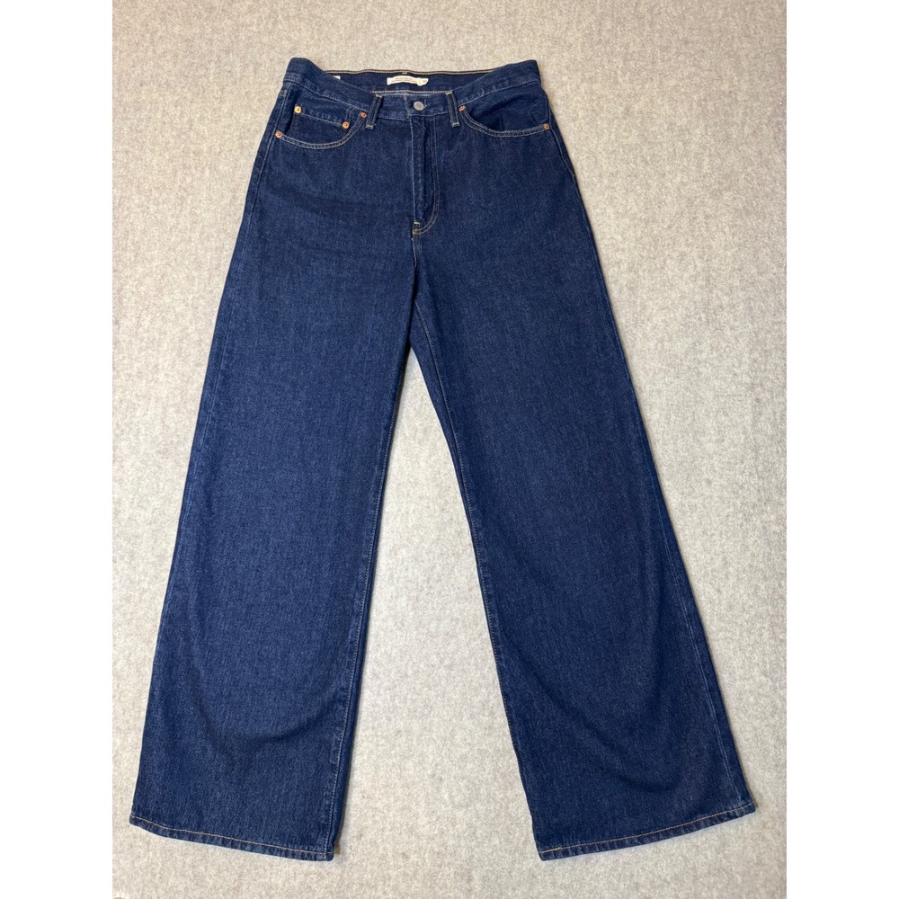 Levis Ribcage Wide Leg Jeans Womens 30 Dark Rinse High Rise Denim Retro Street